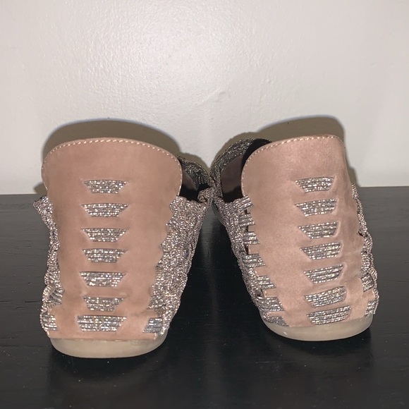 Adam Tucker Flats.  Fabric & Leather Upper.  Leather Sock.  Bronze.  Flats.  10 - Picture 4 of 10